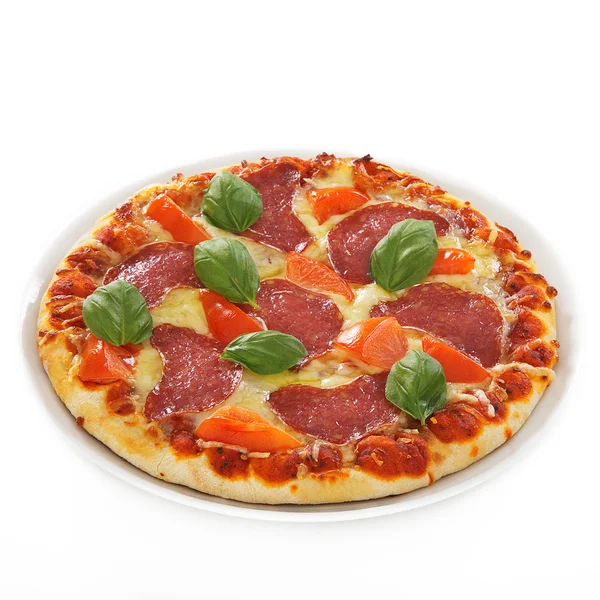 Pizza sur une assiette — Photo