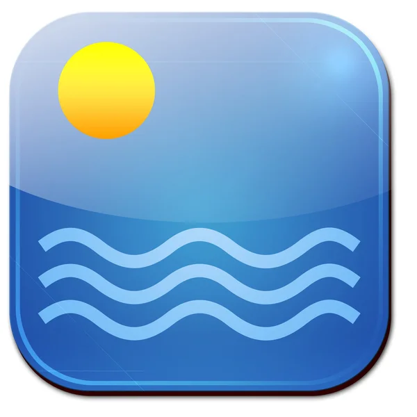 The sun and the sea - icon — Stock Photo, Image