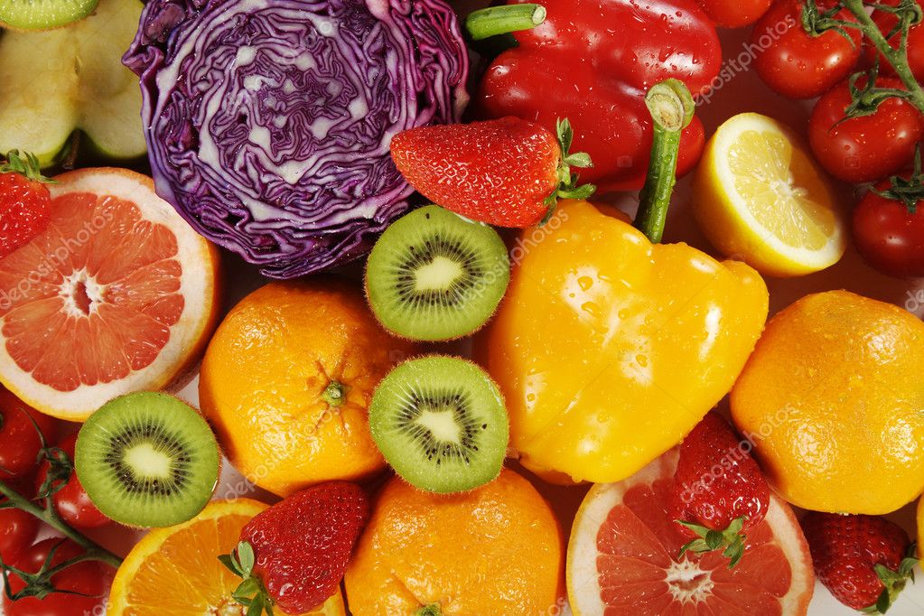 different pictures of fruits and vegetables