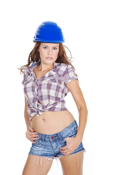 Junge Handwerkerin bei der Arbeit — Stockfoto