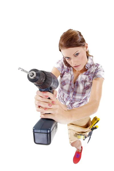 Junge Handwerkerin bei der Arbeit — Stockfoto