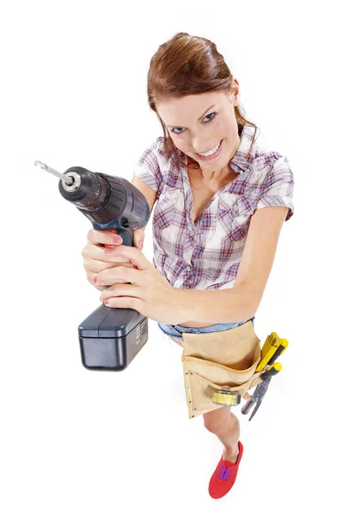 Unga hantverkerska på jobbet — Stockfoto
