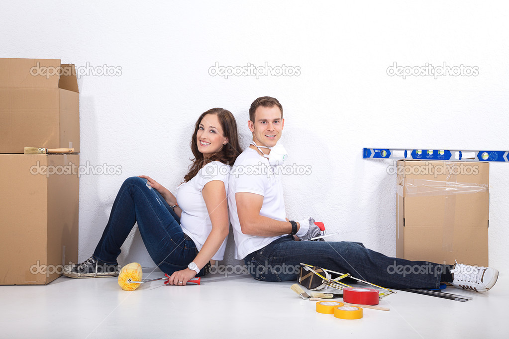 Young couple having renovate