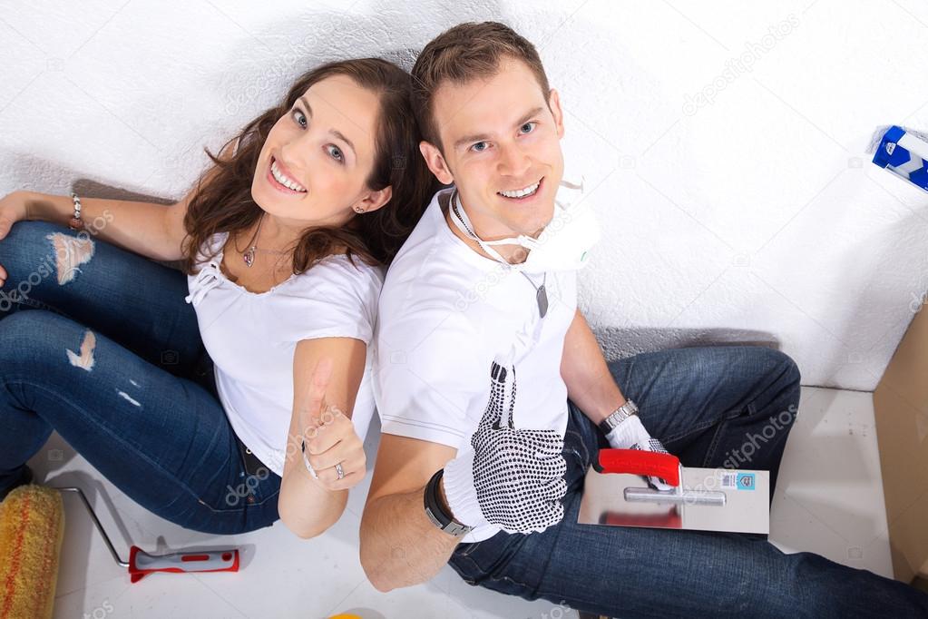Young couple having renovate