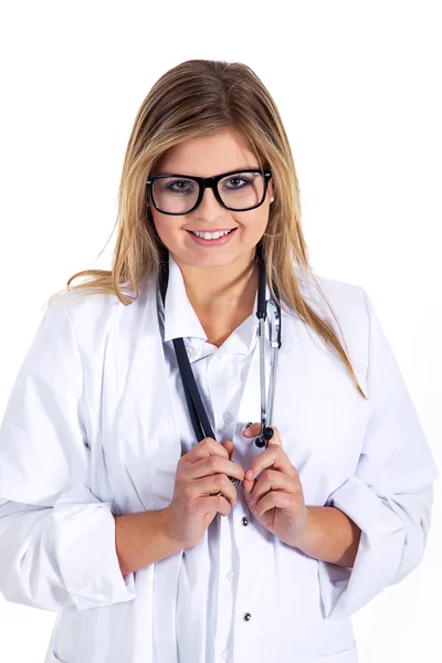 Sorridente medico donna — Foto Stock