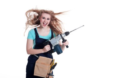 matkap ile genç kadın