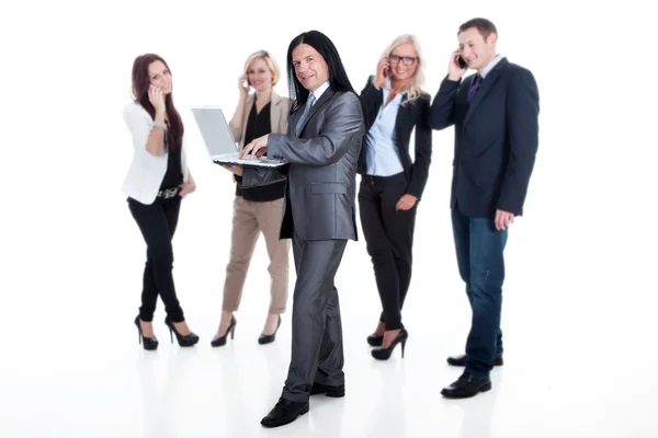 Business team with modern technology — Stock Photo, Image