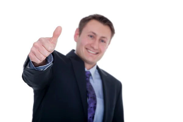 Businessman showing sign — Stock Photo, Image