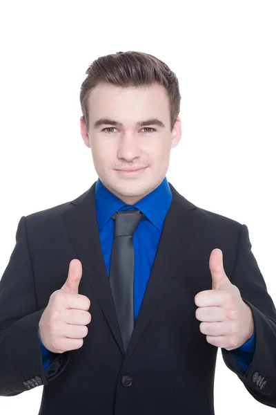 Businessman showing sign — Stock Photo, Image