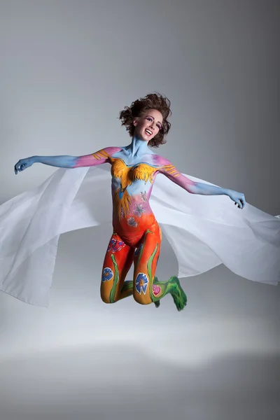 Girl with bodypainting — Stock Photo, Image