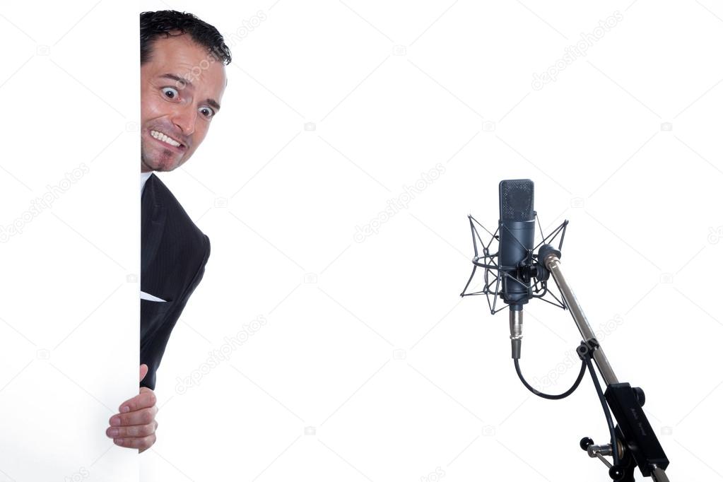 Singer afraid a microphone