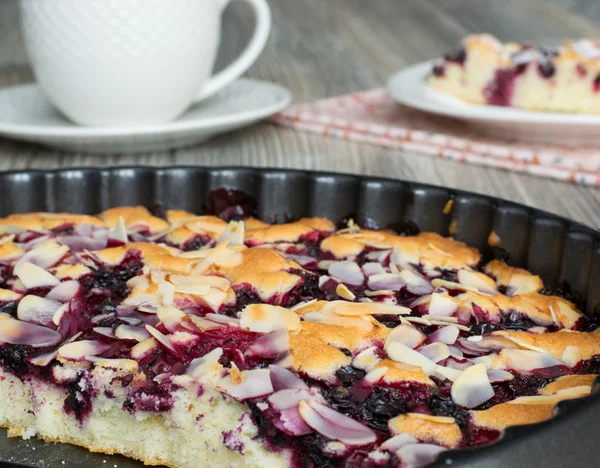 Tasty cake with frozen berries — Stock Photo, Image