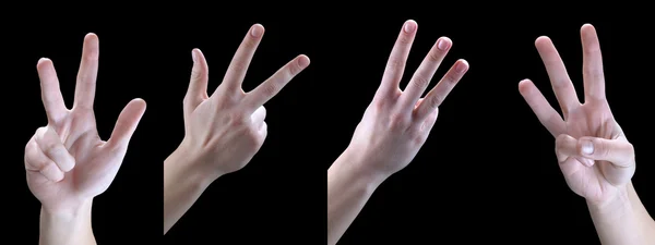 Gesten, Hände, drei — Stockfoto