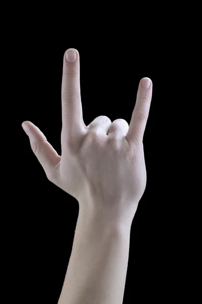 Gestures, the devil, goat, rock — Stock Photo, Image