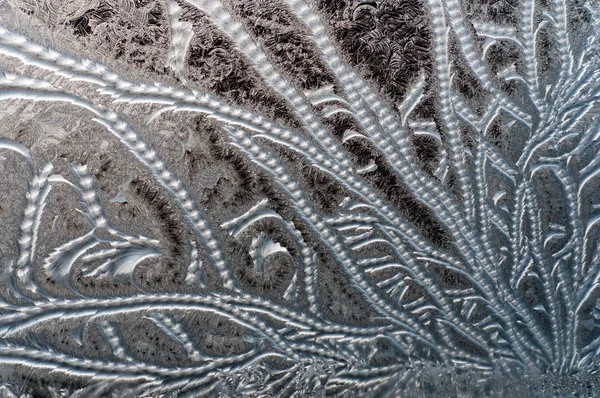 Frosty texture on glass — Stock Photo, Image