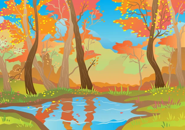 Paisaje naranja — Vector de stock