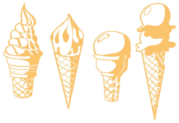 Helado de contorno — Vector de stock