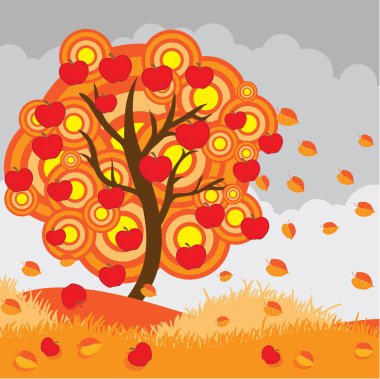 sonbahar elma ağacı