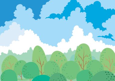 Bahar Bahçe, bulutun altında peyzaj