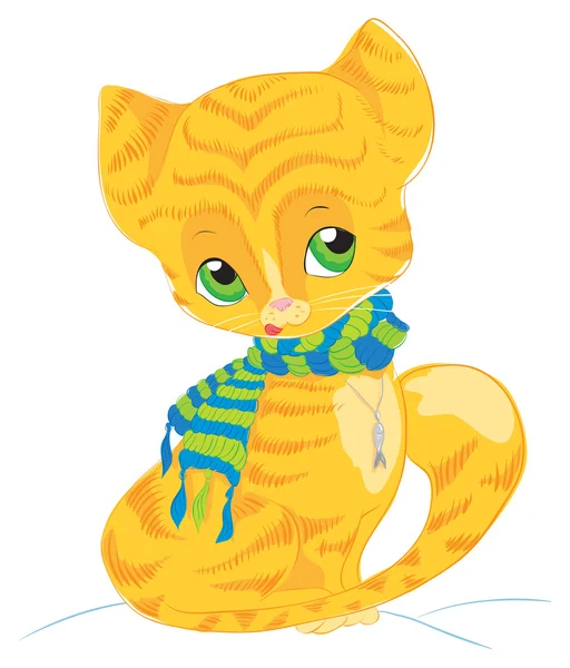 Cat with scarf — Stock Vector