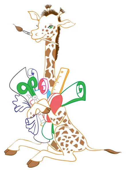 Giraffe Schepper — Stockvector