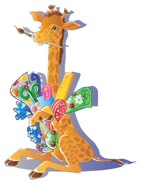 Giraffe Schepper — Stockvector