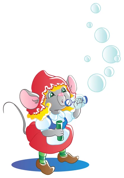 肥皂泡沫鼠标 — 图库矢量图片