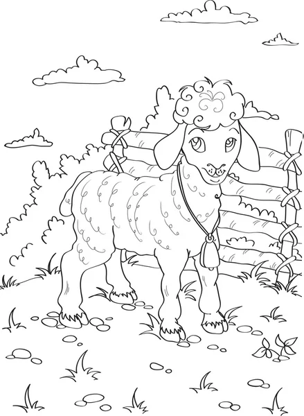 Sheep contour — Stockvector