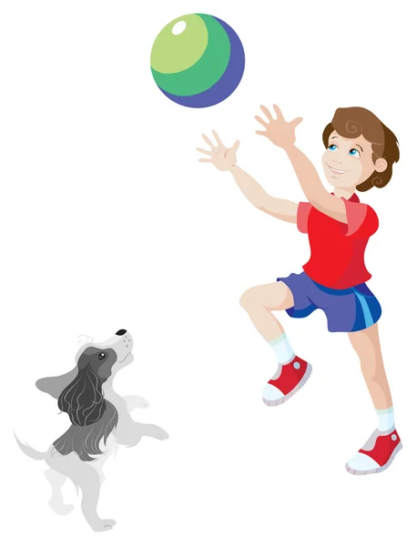 Junge und Hund — Stockvektor
