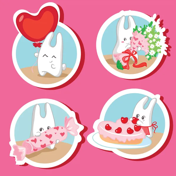 Bunny in love — Stock Vector