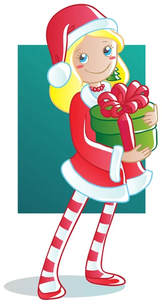 Santa girl — Stockový vektor