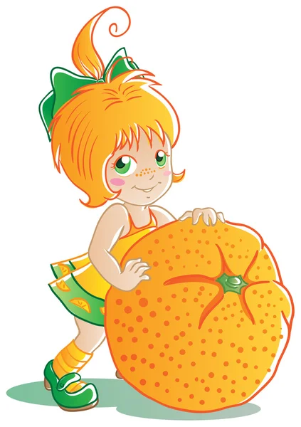 Chica naranja — Vector de stock