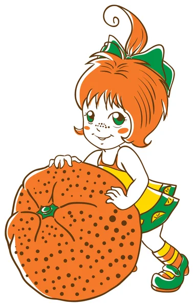 Chica naranja — Archivo Imágenes Vectoriales