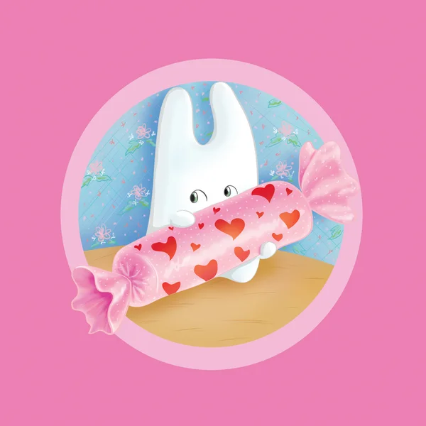 Conejo con caramelo —  Fotos de Stock