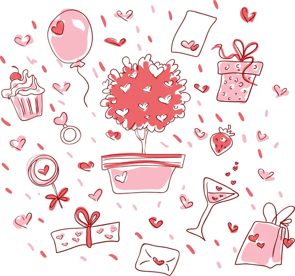 Hari Valentine Ditata - Stok Vektor