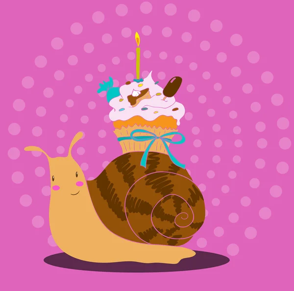 Caracol de cumpleaños — Vector de stock