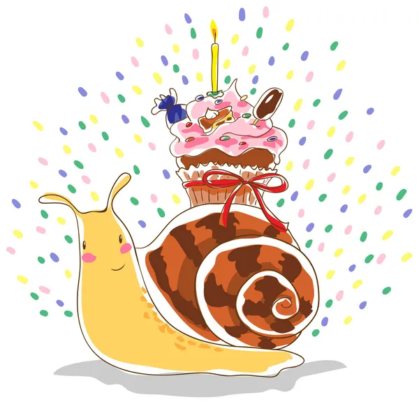 Birthday snail — Stock Vector
