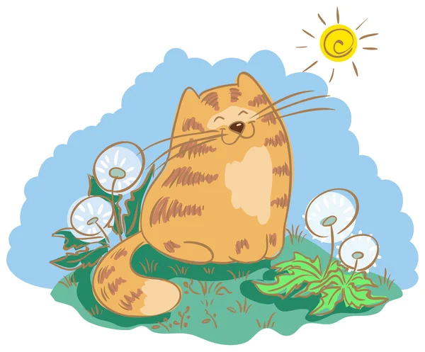 Gato contento — Vector de stock