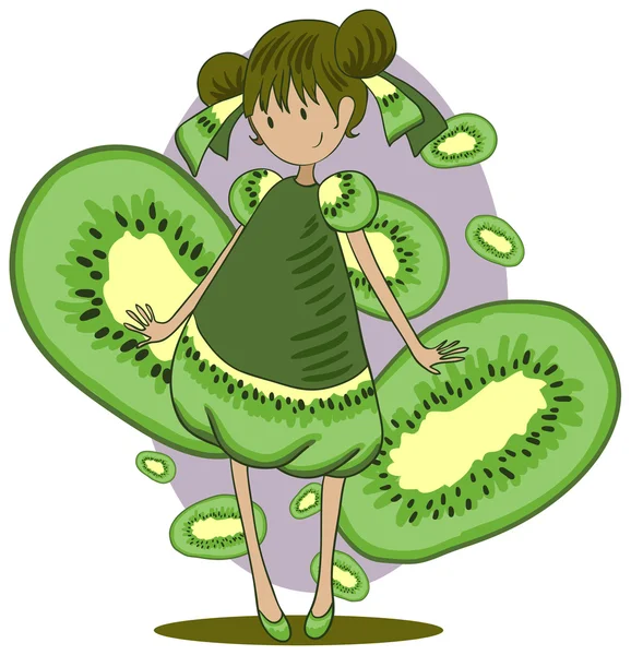 Kiwi girl — Stock Vector