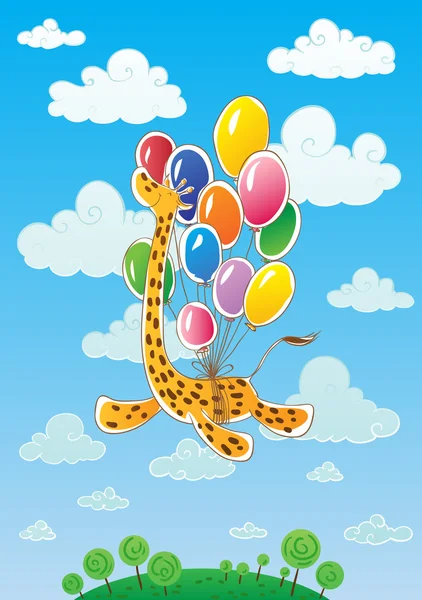 Літаючих giraffe — стоковий вектор