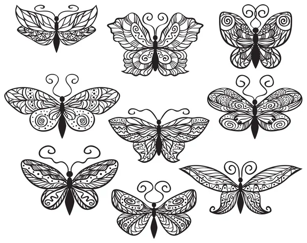 Set of butterflies — Stock Vector