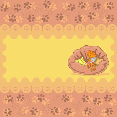 yavru kedi ve balık arka plan