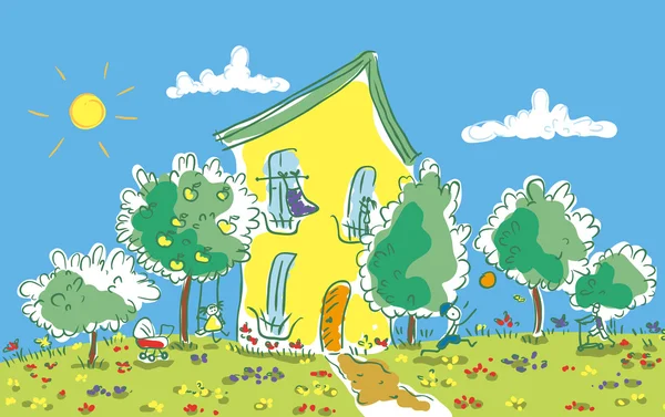 Summer town Stock Vector