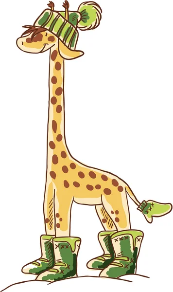 Girafe d'hiver — Image vectorielle