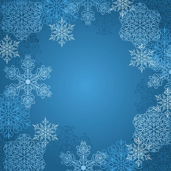 Kék hópelyhek — Stock Vector