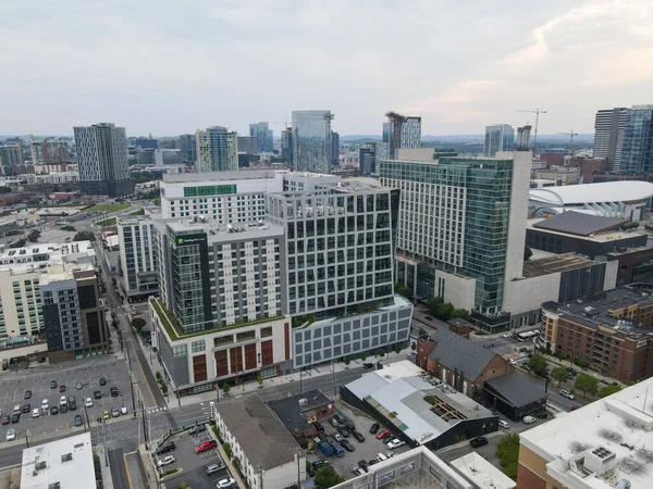 Vista aérea del horizonte de Nashville Dowtown, Tennessee, EE.UU. —  Fotos de Stock