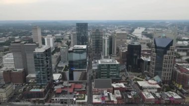 Nashville şehir merkezinin hava manzarası. Ufuk çizgisi, Tennessee, ABD