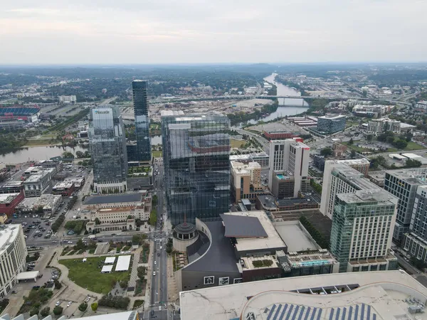 Widok z lotu ptaka na Nashville, Tennessee, USA — Zdjęcie stockowe