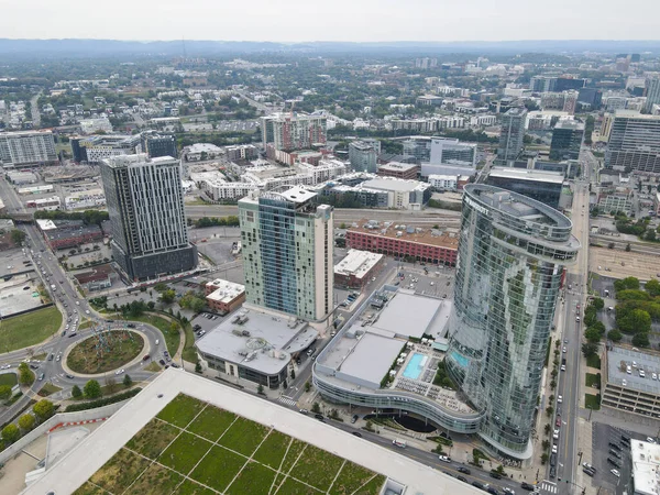 Vista aérea del horizonte del centro de Nashville, Tennessee, EE.UU. —  Fotos de Stock