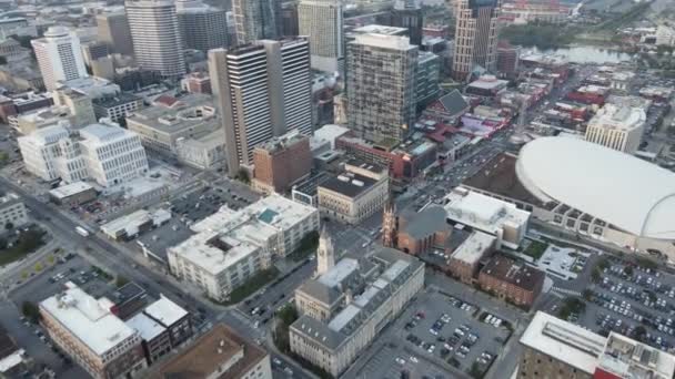 Aerial view of Nashville downtown skyline, Tennessee, USA — Stock video